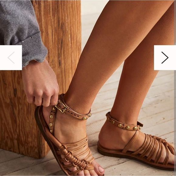 Strappy Sandals A.S. 98 tan leather gladiator style size 40 - Picture 2 of 7